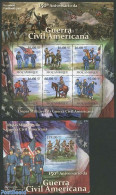 Mozambique 2011 American Civil War 2 S/s, Mint NH, History - Nature - Militarism - Horses - Militaria