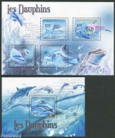 Central Africa 2011 Dolphins 2 S/s, Mint NH, Nature - Sea Mammals - Repubblica Centroafricana