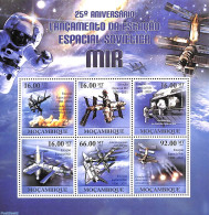Mozambique 2011 25 Years Space Station 6v M/s, Mint NH, Transport - Space Exploration - Mozambique
