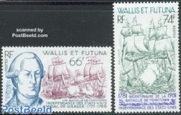 Wallis & Futuna 1981 Chesapeake Bay Battle 2v, Mint NH, Transport - Ships And Boats - Bateaux