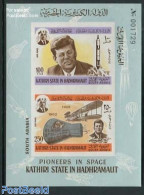Aden 1967 KSiH, Kennedy, Space S/s Imperforated, Mint NH, History - Transport - American Presidents - Aircraft & Aviat.. - Aerei