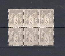 France - Bloc De 6 N° 87 Neufs - 1876-1898 Sage (Type II)