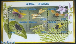 Ghana 2002 Insects 6v M/s, Phymateus Viridipes, Mint NH, Nature - Butterflies - Other & Unclassified