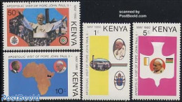 Kenia 1980 Visit Of Pope John Paul II 4v, Mint NH, Religion - Various - Pope - Religion - Maps - Popes