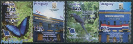 Paraguay 2012 125 Years P.L.R.A. 2v + Tabs, Mint NH, Nature - Birds - Butterflies - Paraguay