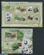 Guinea Bissau 2012 WWF Stamps 2 S/s, Mint NH, Nature - Animals (others & Mixed) - Birds - Elephants - Reptiles - Sea M.. - Postzegels Op Postzegels