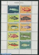 Suriname, Republic 2012 Fish 10v M/s, Mint NH, Nature - Fish - Peces