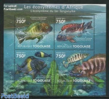 Togo 2011 Ecosystem, Lake Tanganyika  4v M/s, Mint NH, Nature - Fish - Vissen