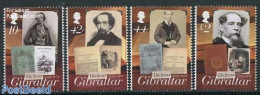 Gibraltar 2012 Charles Dickens 4v, Mint NH, Art - Authors - Books - Ecrivains