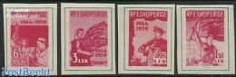 Albania 1959 15 Years Liberation 4v Imperforated (from S/s), Mint NH, History - Science - Various - Militarism - World.. - Militaria