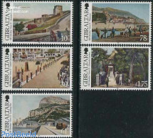 Gibraltar 2012 Views From The Past 5v, Mint NH, Transport - Various - Ships And Boats - Street Life - Uniforms - Art -.. - Ships