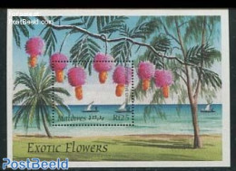 Maldives 1997 Exotic Plants S/s, Dichrostachys Cinerea, Mint NH, Nature - Transport - Flowers & Plants - Ships And Boats - Schiffe