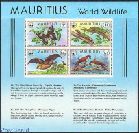 Mauritius 1978 WWF Animals S/s, Mint NH, Nature - Animals (others & Mixed) - Birds - Birds Of Prey - Butterflies - Rep.. - Maurice (1968-...)