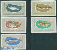 Vietnam 1963 Fish 5v Imperforated, Unused (hinged), Nature - Fish - Vissen