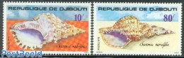 Djibouti 1978 Shells 2v, Mint NH, Nature - Shells & Crustaceans - Vie Marine