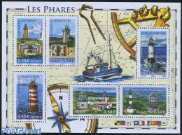 France 2007 Lighthouses S/s, Mint NH, Transport - Various - Ships And Boats - Lighthouses & Safety At Sea - Maps - Unused Stamps