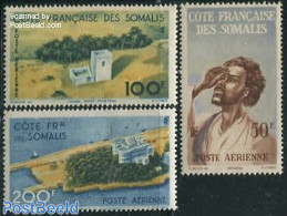 French Somalia 1947 Airmail Definitives 3v, Unused (hinged) - Autres & Non Classés
