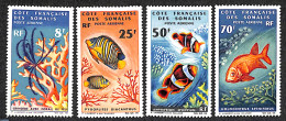 French Somalia 1966 Marine Life 4v, Mint NH, Nature - Fish - Poissons