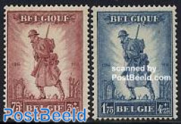 Belgium 1932 Infantery Monument 2v, Unused (hinged), History - Militarism - Unused Stamps