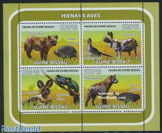 Guinea Bissau 2008 Hyenas & Birds 4v M/s, Mint NH, Nature - Animals (others & Mixed) - Birds - Poultry - Guinée-Bissau