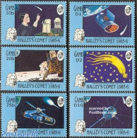 Gambia 1986 Halleys Comet 6v, Mint NH, Science - Transport - Astronomy - Space Exploration - Halley's Comet - Astrology