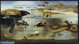 Guyana 2005 Prehistoric Animals 4v M/s, Moeritherium, Mint NH, Nature - Prehistoric Animals - Sea Mammals - Préhistoriques