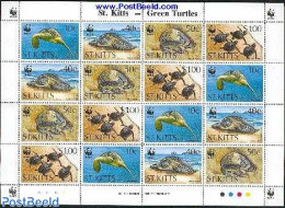 Saint Kitts/Nevis 1995 Turtles WWF, M/s, Mint NH, Nature - Reptiles - Turtles - World Wildlife Fund (WWF) - Autres & Non Classés