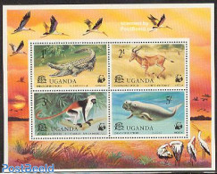 Uganda 1977 WWF, Animals S/s, Mint NH, Nature - Animals (others & Mixed) - Crocodiles - Monkeys - Reptiles - Sea Mamma.. - Autres & Non Classés