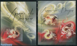 Central Africa 2011 Year Of The Dragon 2 S/s, Mint NH, Various - New Year - Anno Nuovo