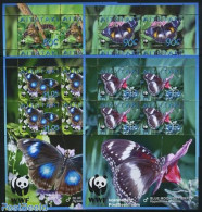 Aitutaki 2008 WWF, Butterflies 4 M/s, Mint NH, Nature - Butterflies - Flowers & Plants - World Wildlife Fund (WWF) - Aitutaki