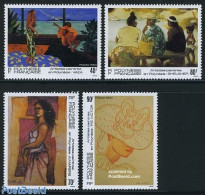 French Polynesia 1993 Paintings 4v, Mint NH, Performance Art - Music - Art - Modern Art (1850-present) - Paintings - Nuovi