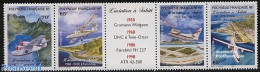 French Polynesia 1998 Civil Aviation 4v+tab [::T::], Mint NH, Transport - Aircraft & Aviation - Unused Stamps