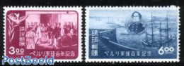 Ryu-Kyu 1953 M.C. Perry 2v, Mint NH, Transport - Ships And Boats - Schiffe