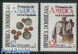 Dominican Republic 1994 UPAEP 2v, Mint NH, History - Various - History - Money On Stamps - Art - Sculpture - Münzen