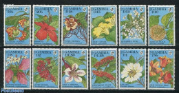 Gambia 1992 Flowers 12v, Mint NH, Nature - Flowers & Plants - Gambie (...-1964)