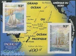French Polynesia 1997 PACIFIC S/s Imperforated, Mint NH, Transport - Various - Ships And Boats - Maps - Neufs