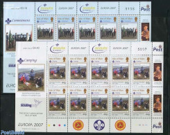 Isle Of Man 2007 Europa, Scouting 2 M/s, Mint NH, History - Sport - Europa (cept) - Scouting - Isle Of Man