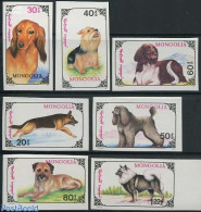 Mongolia 1991 Dogs 7v Imperforated, Mint NH, Nature - Dogs - Mongolie