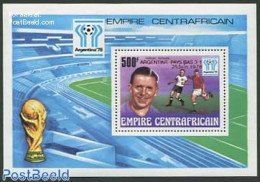 Central Africa 1978 WC Football Winners, Red Overprint! S/s, Mint NH, Sport - Football - Repubblica Centroafricana