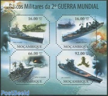 Mozambique 2011 World War II Warships 4v M/s, Mint NH, History - Transport - World War II - Ships And Boats - 2. Weltkrieg