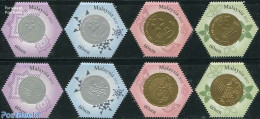 Malaysia 2012 Coins 8v, Mint NH, Various - Money On Stamps - Munten