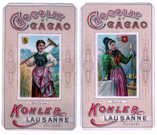 2 Chromos Chocolat Kohler Lausanne - Other & Unclassified