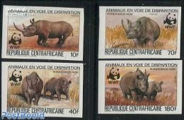 Central Africa 1983 WWF 4v, Imperforated, Mint NH, Nature - Animals (others & Mixed) - Rhinoceros - World Wildlife Fun.. - Repubblica Centroafricana