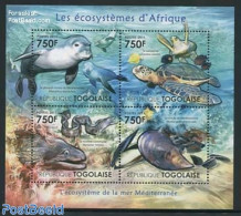 Togo 2011 Ecosystems, Mediterranean Sea 4v M/s, Mint NH, Nature - Fish - Sea Mammals - Shells & Crustaceans - Turtles - Vissen