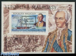 Madagascar 1976 US Bicentenary S/s Imperforated, Mint NH, History - Transport - US Bicentenary - Ships And Boats - Schiffe