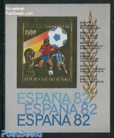 Chad 1982 Football World Cup, Spain S/s, Gold, Imperforated, Mint NH, Sport - Football - Other & Unclassified