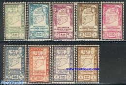 Syria 1943 Death Of President 9v, Mint NH, Various - Maps - Geography