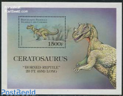 Comoros 1999 Ceratosaurus S/s, Mint NH, Nature - Prehistoric Animals - Préhistoriques
