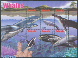 Grenada 2002 Whales 6v M/s /Blue Whale, Mint NH, Nature - Sea Mammals - Autres & Non Classés