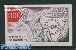 Dahomey 1973 U.A.M.P.T. 1v, Imperforated, Mint NH, Nature - Science - Birds - Telecommunication - Telekom